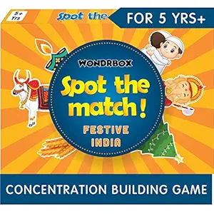 WONDRBOX Spot The Match! , Card Game for Memory & Concentration , Fun Fast Paced Card Game for Family & Kids Ages 5-8 Years Old Boys and Girls