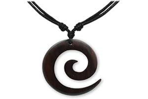 SOULCATS Soul-Cats 1 catena da surfista in cotone regolabile con ciondolo in legno a spirale in legno