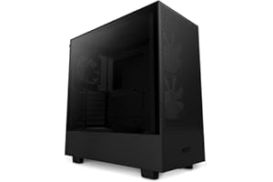 NZXT H5 Flow RGB Compact ATX Mid-Tower PC Gaming Case – CC-H51FB-R1 - High Airflow Perforated Front Panel – Tempered Glass Side Panel – Cable Management – 2 x F140 RGB Core Fans – Czarny