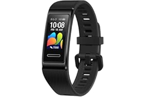 HUAWEI Band 4 Pro - Tracker d'activité Fitness avec Écran Couleur de 0.96 Pouce, Moniteur de Sommeil, GPS, Étanche 5ATM, Plus de 6 Jours d'utilisation, Noir