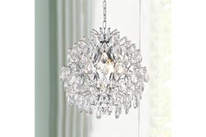 BESTIER Colgante moderno Araña de cristal Gota de lluvia Iluminación Lámpara de techo Lámpara para el comedor Cuarto de baño Dormitorio Sala de estar 3 Bombillas E14 requerido