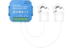 CosyCaya Tuya Smart Medidor de EnergíA WiFi 2 VíAs Bidireccional 1/2 Canal con Pinza App Monitor EnergíA Solar Producida y Consumida 2CT