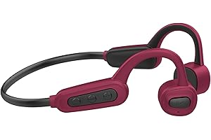 GZLMMY Casque de natation étanche IP68 à conduction osseuse avec MP3 et Bluetooth pour nageurs avec bande élastique (rouge)