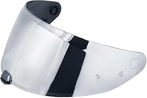 VCOROS Helmvisier für i70 i10 HJ-31,Motorradhelm Visier,Motorrad Windschutz Helm Objektiv Visier,Vollgesichts Helmlinsenvisier Motorradhelm Zube (Chromsilber)