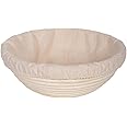 Round Banneton Proofing Basket 13/18/20/22/25cm Natural Rattan Bread Proofing Basket with Cloth Liner Sourdough Proving Baskets for Bread Making Sourdough Starter Kit Bread Making Accessories