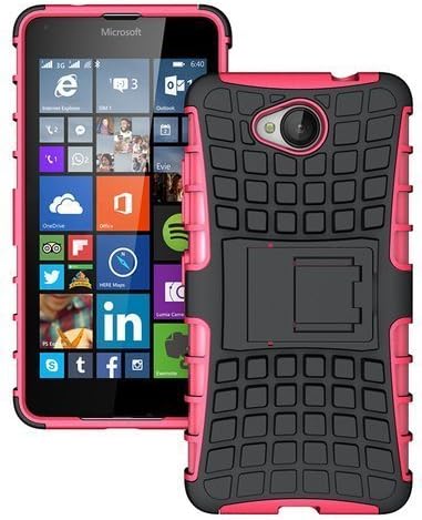 Microsoft Lumia 650 - Premium Quality Shockproof Defender Plastic Hard Back Case Cover + Free Clear Screen Protector + Polishing Cloth