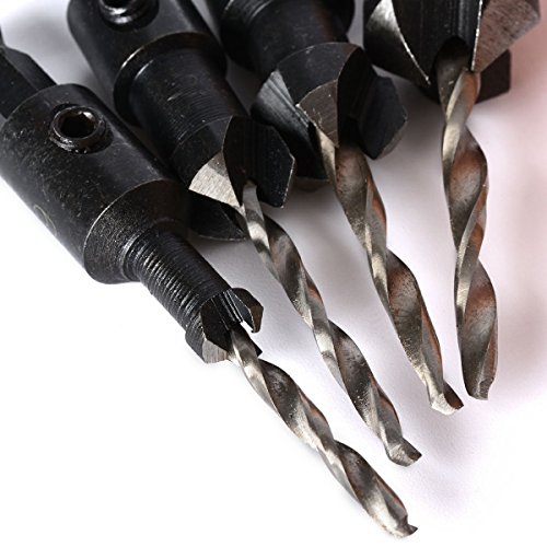 XCSOURCE® Neu 4stk Hex Ansenker Bohrer Set Schnellwechsel Holzbohren BI045 - 5