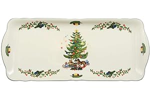 SELTMANN WEIDEN Seltmann Marieluise Navidad Bandeja para Tartas, Porcelana, Verde, 34.5cm Length, 15cm Width