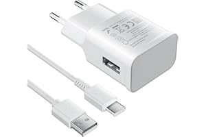 SFVEST USB C Chargeur Rapide pour Samsung Galaxy A14, A13, A15, A12, 4G/5G, S10, S9, S8, A04S, A05S, A33, A23, A32, A21S, A53, S24, S23, S22, S21, S20 avec 1m Câble Type C