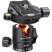 SMALLRIG Testa A Sfera Panoramica 360° – Base 42mm, Piastra Rapida 1/4", Carico 2kg, Livella A Bolla – Per Treppiede, Monopiede E DSLR