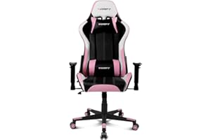 DRIFT GAMING -DR175PINK- Sedia da gioco professionale, similpelle, braccioli regolabili 2D, pistone classe 4, girevole, meccanismo a farfalla, cuscino lombare e cervicale, nero/bianco/rosa