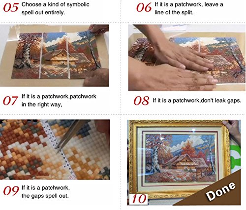 Set Diamond Painting Strass Mosaik Bild Basteln Bastelset Steine Tiger Kopf 30cm - 4