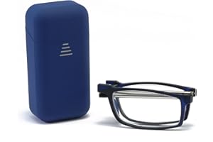 KoKoBin Pieghevole Anti Luce Blu Occhiali da Lettura Per uomo e donna con fionda specchio telescopico gambe con una scatola portatile Per viaggiare (blu, 1.5)