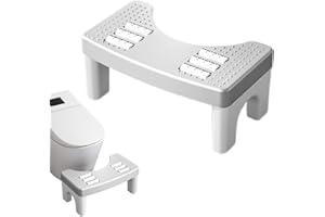‎PEELANMALL Toilettenhocker Ergonomie Toilettenhocker Erwachsene rutschfest Wissenschaftliche Darmberuhigende Höhe Verhindert Hämorrhoiden,Verstopfung, Blähungen usw. (Weiß)