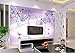 Produktbild Whian 3D Tapete Wandbild Wohnzimmer Schlafzimmer Dekoration Wandtattoo Lila Rose Reflexion Schmetterling Tv-Malerei Bild Wand-Aufkleber 200Cmx140Cm|78.74(In) X55.11(In)