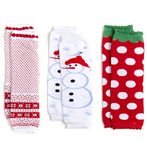 Baby Leg Warmers Set of 3 - Eli's Christmas Snowman, Sweater, Polka Dot