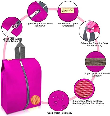 Portable Nylon Travel Shoe Bags with Zipper for Men or Women