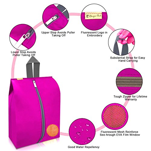 Portable Nylon Travel Shoe Bags with Zipper for Men or Women