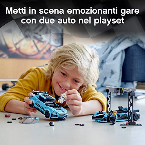 LEGO-Speed-Champions-Panasonic-Jaguar-Racing-GEN2-e-Jaguar-I-PACE-eTROPHY-Modelli-che-Corrono-in-Formula-E-con-2-Minifigure-Set-di-Costruzioni-per-Bambini-8-Anni-76898