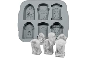 ZOOMPIL Molde de tumbas de Halloween, Molde de silicona para lápida, Molde de silicona para Halloween, para Dulces, Chocolate, Jalea, Cubitos de Hielo