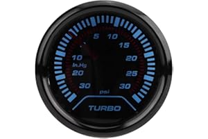 ARAMOX Turbo Boost Gauge, Universal 52mm Car Smoke Dial Face Turbo Boost Turbocharged Pressure Gauge