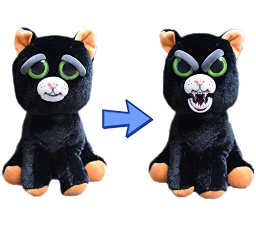 Feisty Pets by William Mark- Katy Cobweb- Adorable 20cm Plush Stuffed Black Cat That Turns Feisty With a Squeeze! by...