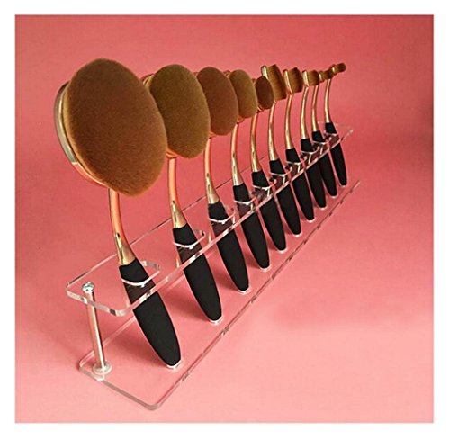Ularma 10 PCS Brush Storange Place Organizer Clear Acrylic 10 Lattices Cosmetic Shelf