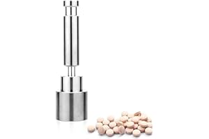 AZMANI Machine de presse de comprimé de main de 6mm/8mm/10mm/12mm, machine de presse de pilule d'acier inoxydable, outil de fabrication de bricolage de pilule de tranche de sucre, machine de moulage de compr