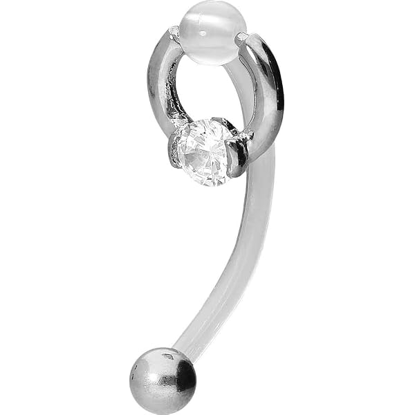Piercing Nombril & Intime Christina - Banane Émeraude Zircon - Acier Chirurgical Z552