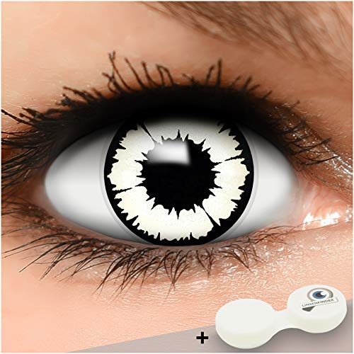 Lente Finder 'New vampiro' Farbige Contacto lente blanco + Gratis Depósito perfecto de Halloween y Carnaval sin grosor FUN Crazy rojas
