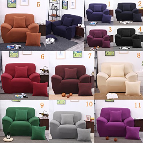 Einzelschlafcouch Sitzbezug Slipcover Sofa Husse Dekor Spandex-Stretch – Grau - 7