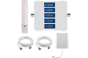 KKBSTR Amplificador 4G Amplificador Señal Movil, 5 Bandas 800/900/1800/2100/2600MHz, Compatible con Todos los Operadores Móviles