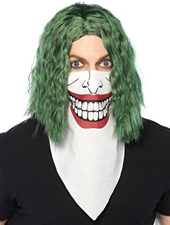 Unisex Scary Jokester Bandana Face Mask Scary Clown Fancy Dress Costume Halloween White Face (One Size)