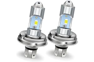 Ruiandsion Set med 2 LED-lampor P45T H5 R2 för motorcykel, 6 V, utan polaritet, super ljusstarka, vit 3570 3SMD, hög/låg strå