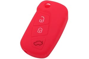 BROVACS Silicone Cover Protector Case Holder Skin Jacket Compatible with FORD 3 Button Flip Remote Key Fob CV9700 Red