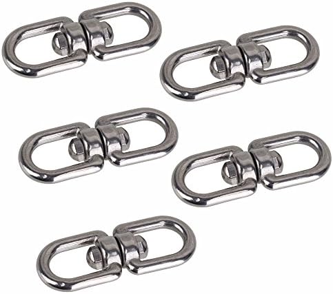 Glvanc, M6 Marine Mooring Stainless Steel 304 Swivel with Eye to Eye for Pet Ring Dog Chain Pack of 5