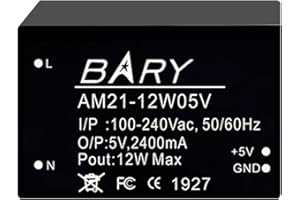 CDBAIRUI AC-DC Buck Power Supply Modul 100 bis 240V 5V 2400mA 12W für MCU Straßenlaterne Sicherheitsalarm AM21-12W05V