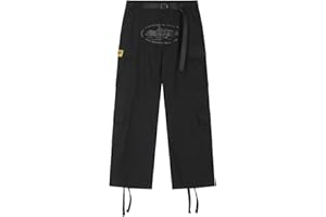 LIXQQS Pantalon Cargo Corteiz Pantalon Cargo Rétro Américain Pantalon Hip Hop pour Homme Imprimé Alcatraz À l'entrejambe avec Plusieurs Poches et Ceinture Pantalon Hip Hop Y2K