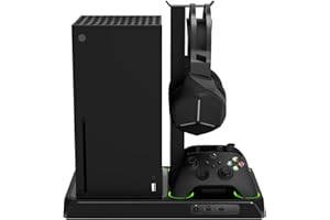 IMP TECH Imp Gaming DLX Twin Charging Tower With Cooling Fans & Game Storage Stand Xbox Series X