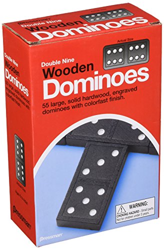 Pressman Toy Doble Nueve Dominó de Madera