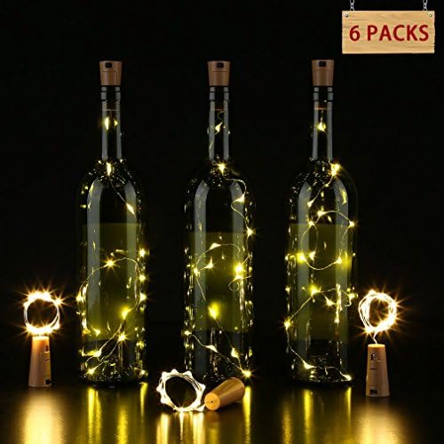 Cork Light Wine Bottle LED String Glass Lamps Kit 6Pcs Fairy Lights Battery Powered for Christmas Party Decoration