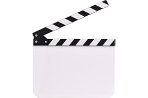 CAMNOON Funien 30 * 24cm / 12 * 9in Film Acrylique Clins Directeurs de Cinéma Clapper Board Slate Cut Scene Blank Clap Board Effaçable à Sec avec des bâtons s et Noirs