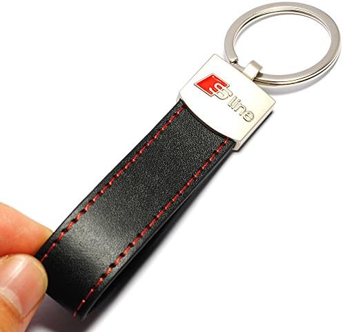 DESIGNER AUDI SLINE Leather Keyring Keychain STYLISH A1 A2 A3 A4 A5 A6 A8