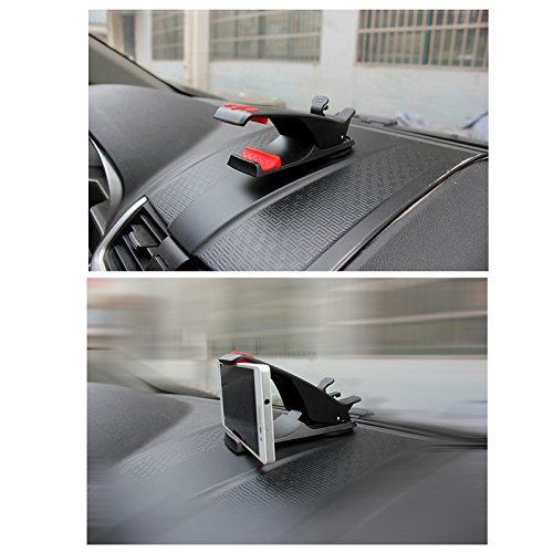 Reusious Supporto per auto universale - Portablocco per parabrezza in stile ippopotamo per smartphone iPhone 7 Plus / 6s Plus / 6, Galaxy Note 8 / S8 / S8 Plus e dispositivi GPS Garmin Nuvi, TomTom VIA GO, NERO
