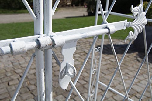 CLP Eisen Rosenbogen MELISSA mit Tor / Tür, Doppeltor Höhe 150 cm, Maße gesamt: Breite 120 cm, Höhe 220 cm, Tiefe 40 cm antik-weiß - 8