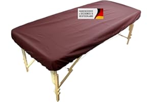 ‎PROMAFIT Promafit Massageliegenbezug Wasserabweisend und Ölabweisend aus Polyurethan für die Massageliege mit Gummizug - Pu-Bezug für Therapieliege (Burgund)