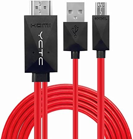 YCTC 2m 1080P MHL 11-pin Micro USB to HDMI Cable Adapter with Video Audio Output for Android Samsung Galaxy S3/S4/S5 Note 2/3/4, Galaxy Tab 3 8.0 T310, Tab 3 10.1 P5210, Note 8 N5110, Note Pro 12.2