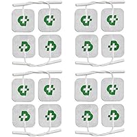 TESMED 16 elettrodi di qualit&agrave; Superiore mm. 40x40, universali, Adatti a Tutte Le Marche di elettrostimolatori con cavetti a spinotto da 2 mm, Lavabili, Non Necessitano di Gel