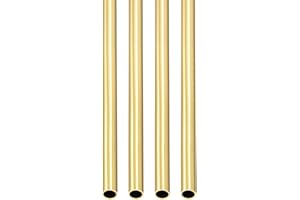 DTGN 6mm x 0.5mm x 300mm(ODxMuro TxL) Ottone Tubo - 4pz - Buono per Macchinari Attrezzature Bricolage decorazionetivo Telaio - Rotondo Metallo Tubi