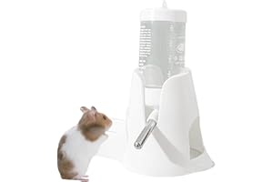 CutitiUU Hamster Trinkflasche mit Ständer,Hamster-Trinknapf,Trinkflasche Kaninchen,80ml Trinkflasche Meerschweinchen,Automatischer Hamster-Trinkbrunnen,Weiß Wasserspender für Rennmäuse (Weiß, M)